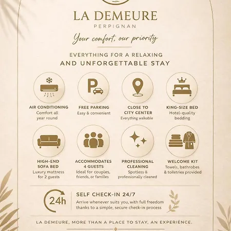 La Demeure Du Soleil T2 Cosy, Clim,wifi, Castillet 15 Min, Parking Facile